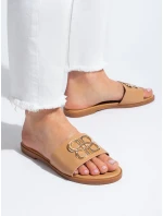 Originálne hnedé dámske nazouváky bez podpätku