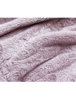 Krátka ružová dámska kožušinová bunda (B8050-81)