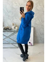 Chrpová dlhá mikina s kapucňou