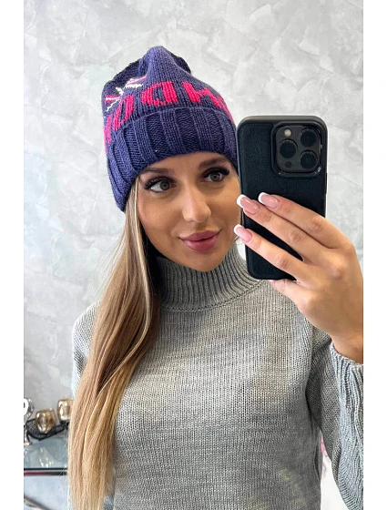 Dámská čepice London model 18752259 tmavě fialová - K-Fashion