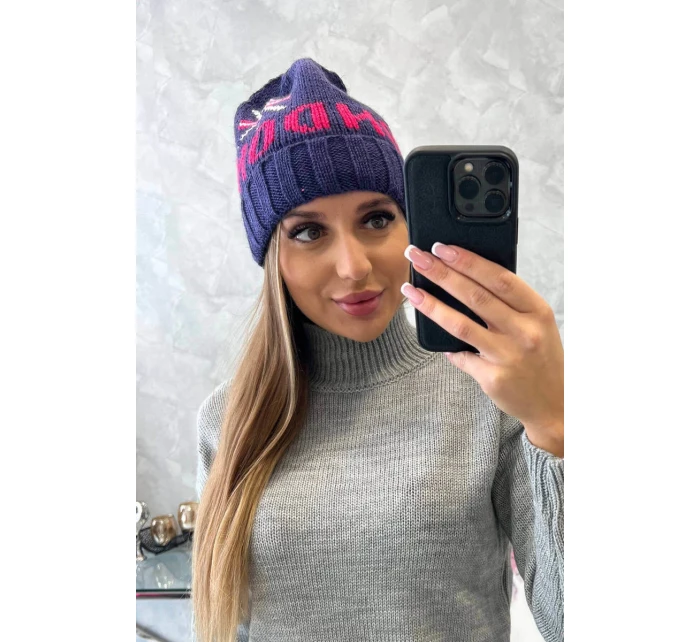 Dámská čepice London model 18752259 tmavě fialová - K-Fashion