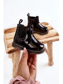 Dětské Lakované zateplené boty černé model 21597431 - Boto