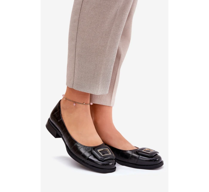 Kožené Baletky S Ozdobou D&A model 21691021 Černé - S.Barski