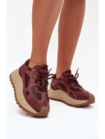 Kožené Sneakersy Na Platformě Dámské Big Star model 21705723 HIPOLY SYSTEM Bordové - Big Star Shoes