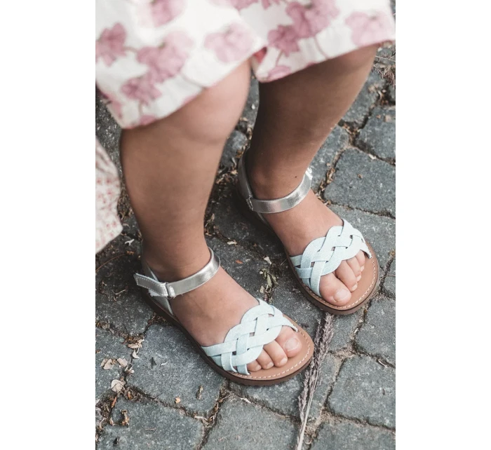 Detské sandále so zapínaním na suchý zips a pletenými remienkami Blue Dianttha Detské sandále so zapínaním na suchý zips a pletenými remienkami Blue Dianttha