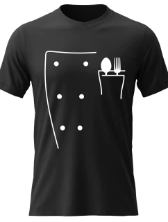 Pánské bavlněné tričko s potiskem - KUCHAŘ - černé