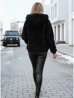 Dámská kožešinová bunda s kapucí černá Dstreet model 21993382 - FashionStreet