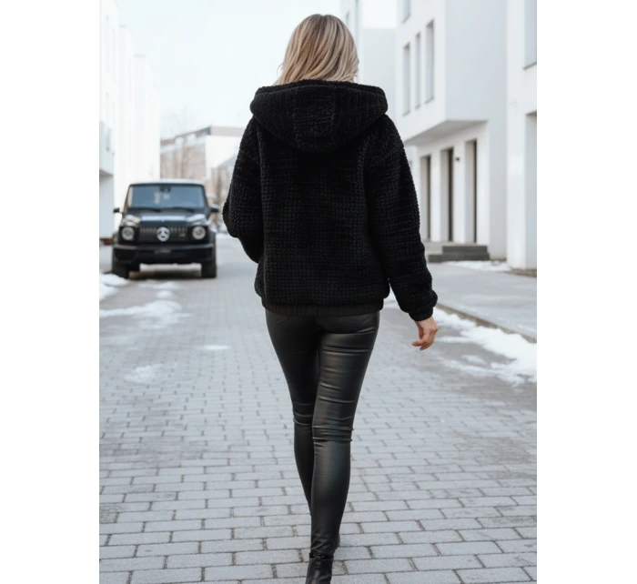 Dámská kožešinová bunda s kapucí černá Dstreet model 21993382 - FashionStreet