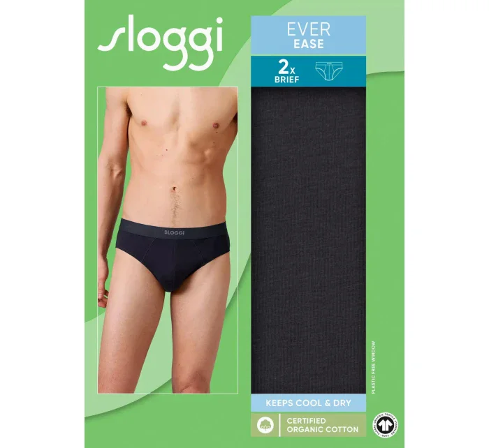 Pánske nohavičky EVER Ease Brief 2P - BLACK - čierna 0004 - SLOGGI
