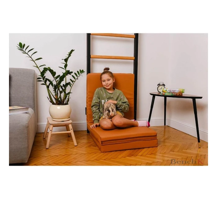 SKLADACÍ GYMNASTICKÝ MATRAC HNEDÝ 180CM LAVIČKA