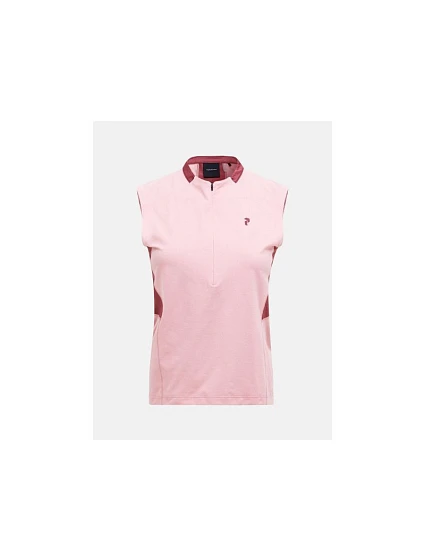 Dámské tričko PEAK PERFORMANCE W Mountainbreath Sleveless Polo, růžová barva Dámské tričko PEAK PERFORMANCE W Mountainbreath Sleveless Polo, růžová barva
