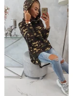 Mikina moro s dlhým chrbtom khaki+hnedá Mikina moro s dlhým chrbtom khaki+hnedá