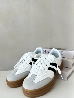 Dámske tenisky na platforme White and Grey Nesonice