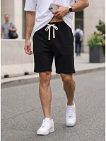 Pánske čierne teplákové šortky FashionStreet SX2632 Pánske čierne teplákové šortky FashionStreet SX2632