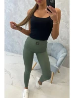 Rebrované legíny tmavá mäta