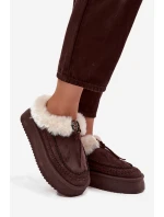 Śniegowce Damskie Z Futerkiem Na Platformie Czekoladowe Rosmira Śniegowce Damskie Z Futerkiem Na Platformie Czekoladowe Rosmira