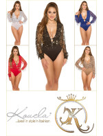 Sexy KouCla party bodysuit with sequin threads