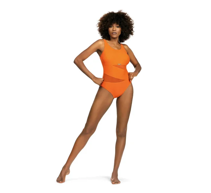Dámske jednodielne plavky Fashion Sport S36-27 oranžové - Self