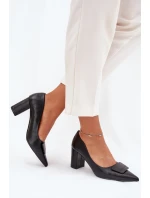 Dámské lodičky na klínku černé model 21908478 - SWEET SHOES