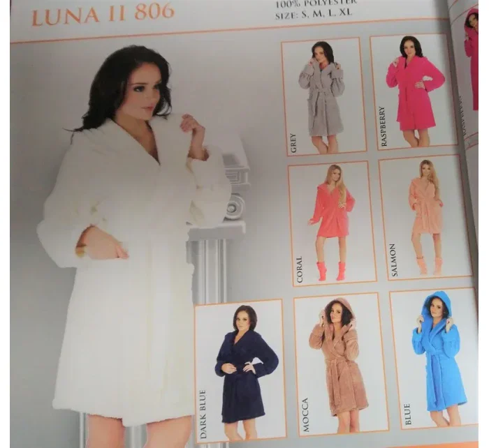 Krátky dámsky župan s kapucňou 806 LUNA II