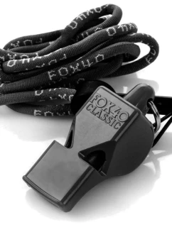 FOX 40 KLASICKÁ ČIERNA PÍŠŤALKA A ŠNÚRA