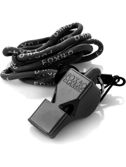 FOX 40 KLASICKÁ ČIERNA PÍŠŤALKA A ŠNÚRA