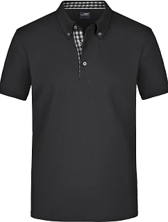 JN Pánské piqué polo 02.0 black/black white model 22494458 - Daiber