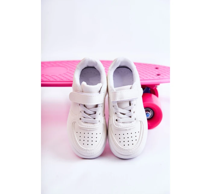 Dziecięce Buty Sportowe Na Rzepy Białe Elike