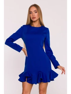model 21296141 Šaty s volánkovým lemem královská modř - Moe