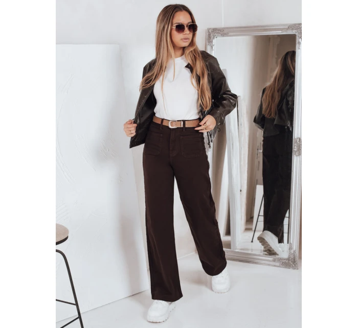 Široké džínsy hnedé Dstreet UY2842 Široké džínsy hnedé Dstreet UY2842