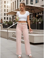 Jeansy damskie wide leg z wysokim stanem różowe model 22144284 - FashionStreet