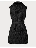 Pikowana kamizelka z paskiem Goodlookin czarna model 22037904 - S'WEST