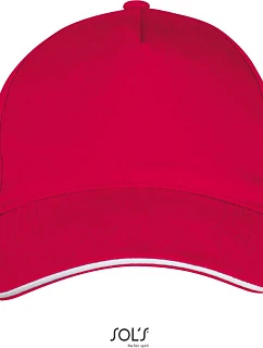 SOL'S Long Beach 5 panelová sandwich kšiltovka model 22521364 red/white