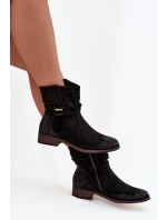 Dámské kotníkové boty na nízkém podpatku s vyhřívané černé model 21718633 - EVENTO Dámské kotníkové boty na nízkém podpatku s vyhřívané černé model 21718633 - EVENTO