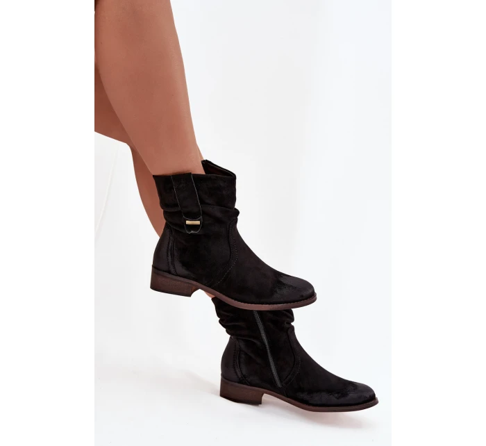 Dámské kotníkové boty na nízkém podpatku s vyhřívané černé model 21718633 - EVENTO Dámské kotníkové boty na nízkém podpatku s vyhřívané černé model 21718633 - EVENTO