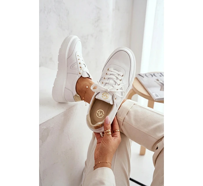 Kožené dámské tenisky na platformě Vinceza 39976 bílé Kožené dámské tenisky na platformě Vinceza 39976 bílé