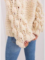 Sweter AT SW model 18895510 jasny beżowy - FPrice Sweter AT SW model 18895510 jasny beżowy - FPrice