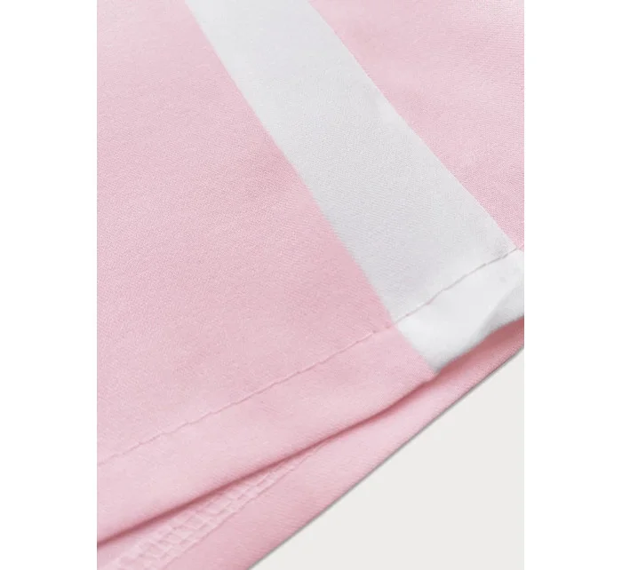 Dámske voľné nohavice v púdrovo ružovej farbe s lampášmi (764ART)