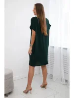 Šaty s vreckami tmavozelené