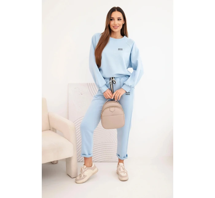 Dámská souprava z viskózy s mikinou a kalhotami modrý
