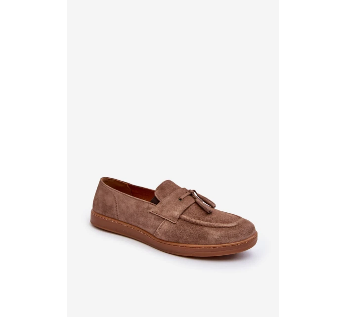 Pánské semišové mokasíny polobotky model 21641503 hnědé - Zazoo