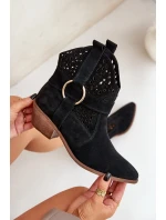 Semišové Kotníkové Boty S Na Podpatku Černé model 21682512 - Zazoo Semišové Kotníkové Boty S Na Podpatku Černé model 21682512 - Zazoo