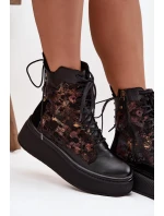 Skórzane Botki Na Platformie Maciejka 07086-01 Czarne