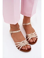 Dámské sandály Ploché S A Ozdobou  Zlaté model 22133711 - S.Barski