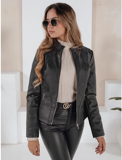 Dámská kožená bunda model 22159041 černá - FashionStreet Dámská kožená bunda model 22159041 černá - FashionStreet