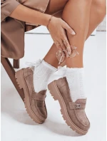 Dámské semišové béžové mokasíny Dstreet model 21992448 - FashionStreet