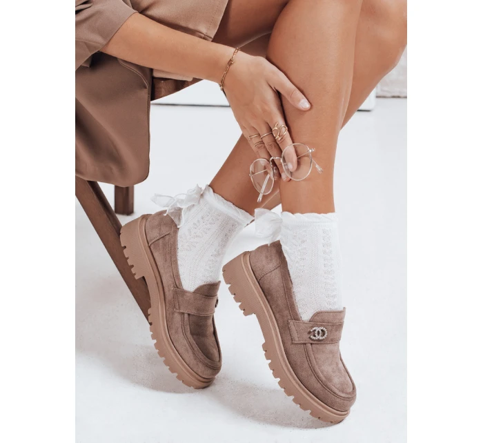 Dámské semišové béžové mokasíny Dstreet model 21992448 - FashionStreet