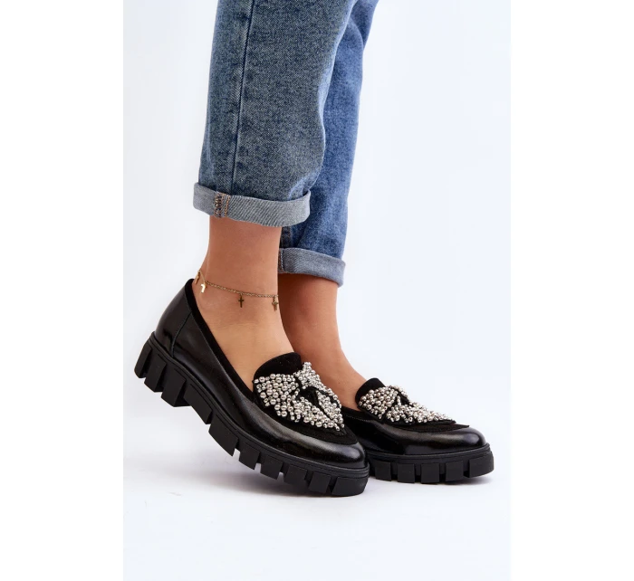 Lakované dámské mokasíny model 21647064 černé - Laura Messi
