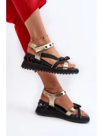 Sandały Damskie Z Kokardką D&A CR956 Złote