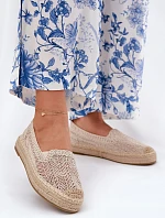 Espadryle Damskie Na Platformie Vinceza 17392 Beżowe